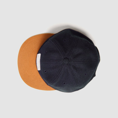 6 Panel - Navy Wool/Rust Canvas