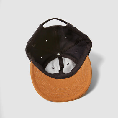 6 Panel - Navy Wool/Rust Canvas