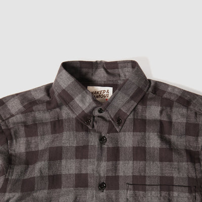 Regular Shirt - Herringbone Check - Black