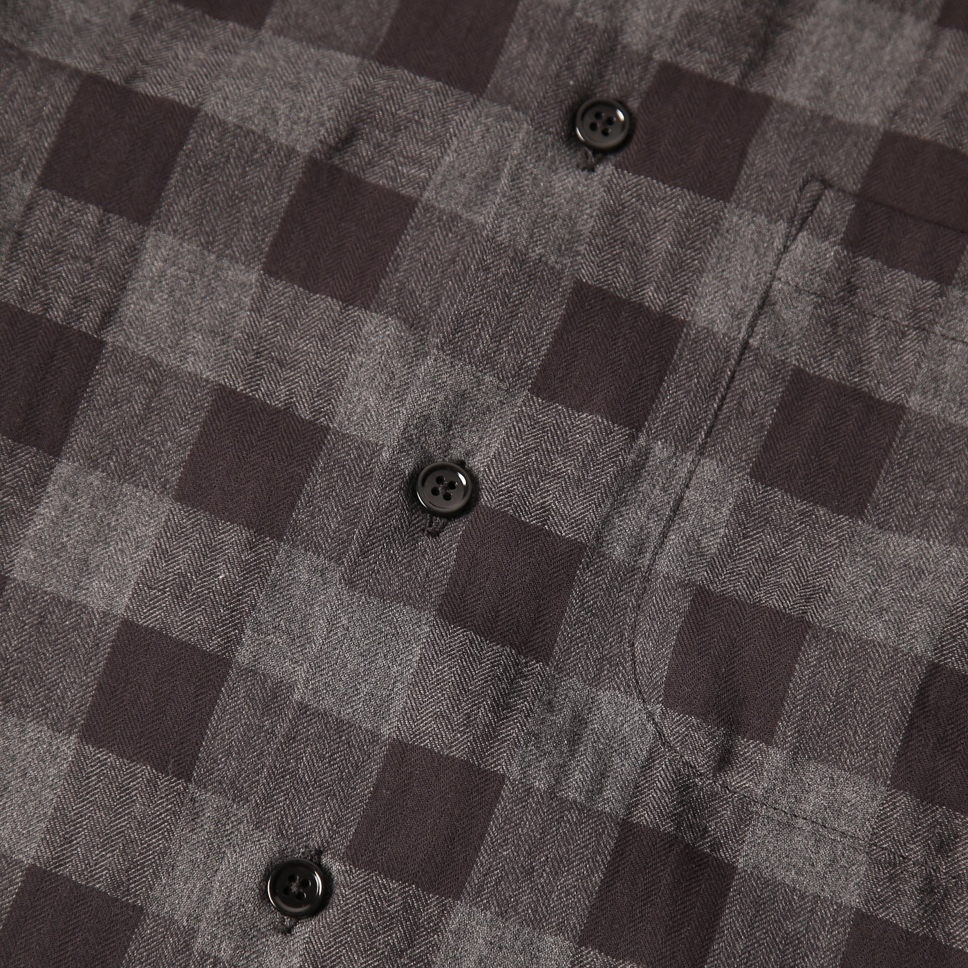 Regular Shirt - Herringbone Check - Black