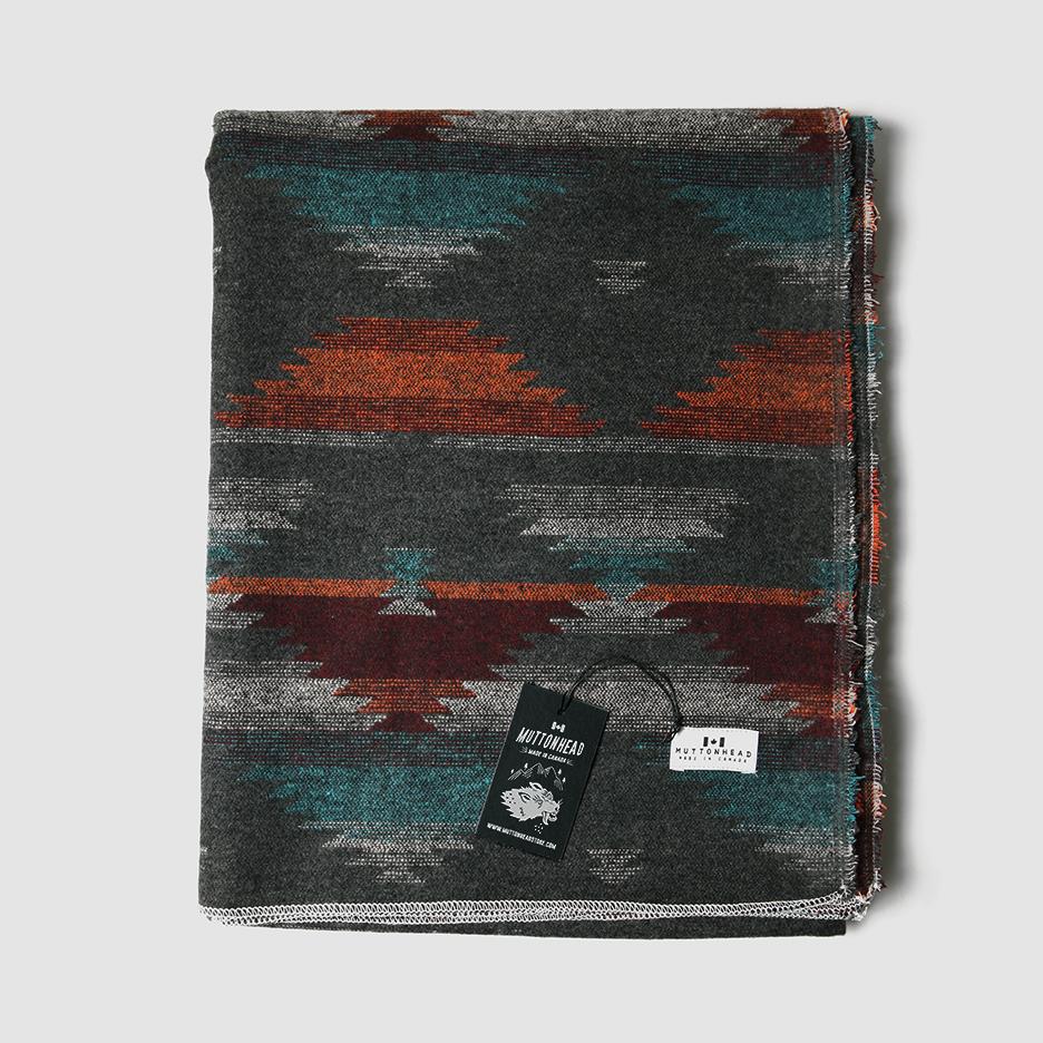 Western Blanket - Grey & Orange