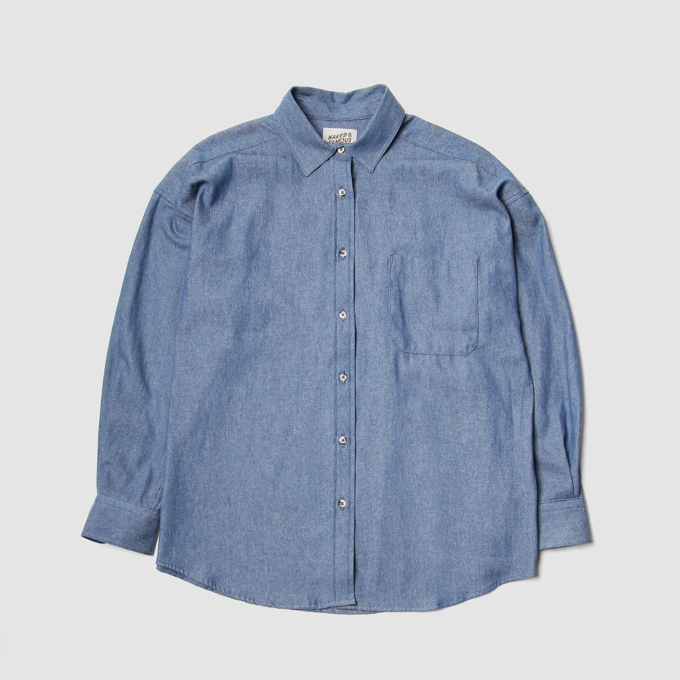 Women's Easy Shirt - 5.5oz Denim Bleached - Pale Indigo