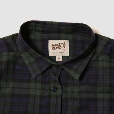 Women's Easy Shirt - Soft Tartan - Navy/Green