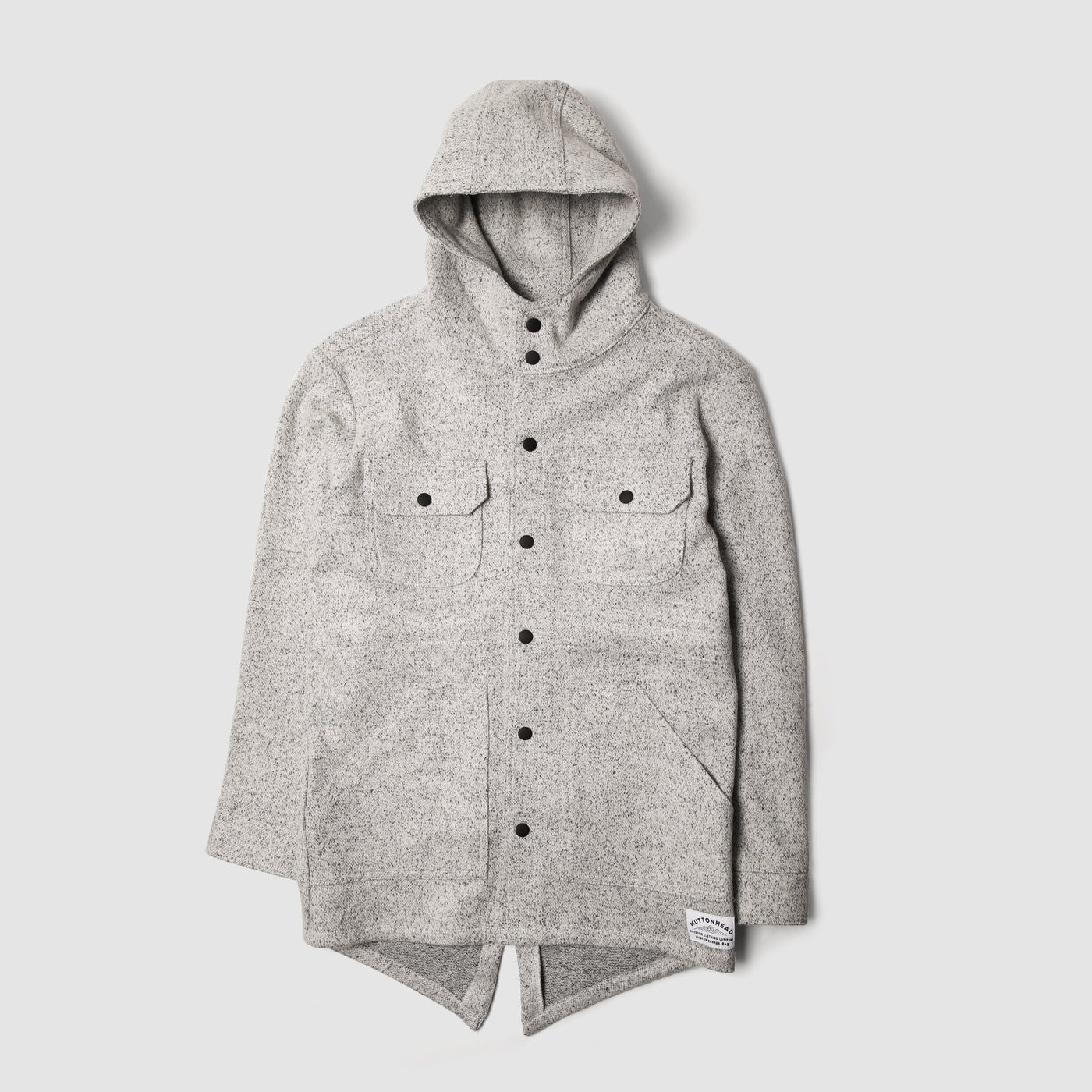 Wool Fishtail Parka - Charcoal Marl