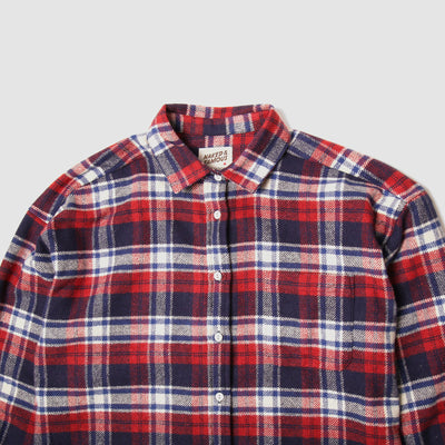 Women's Easy Shirt - Heavy Flannel - Navy/Red/White