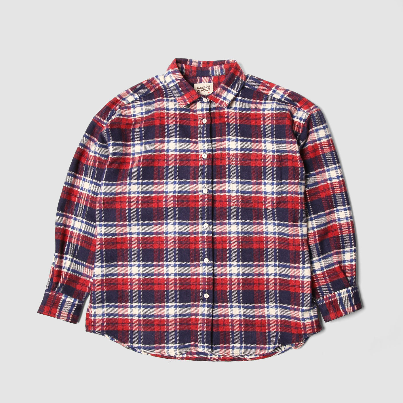 Women's Easy Shirt - Heavy Flannel - Navy/Red/White